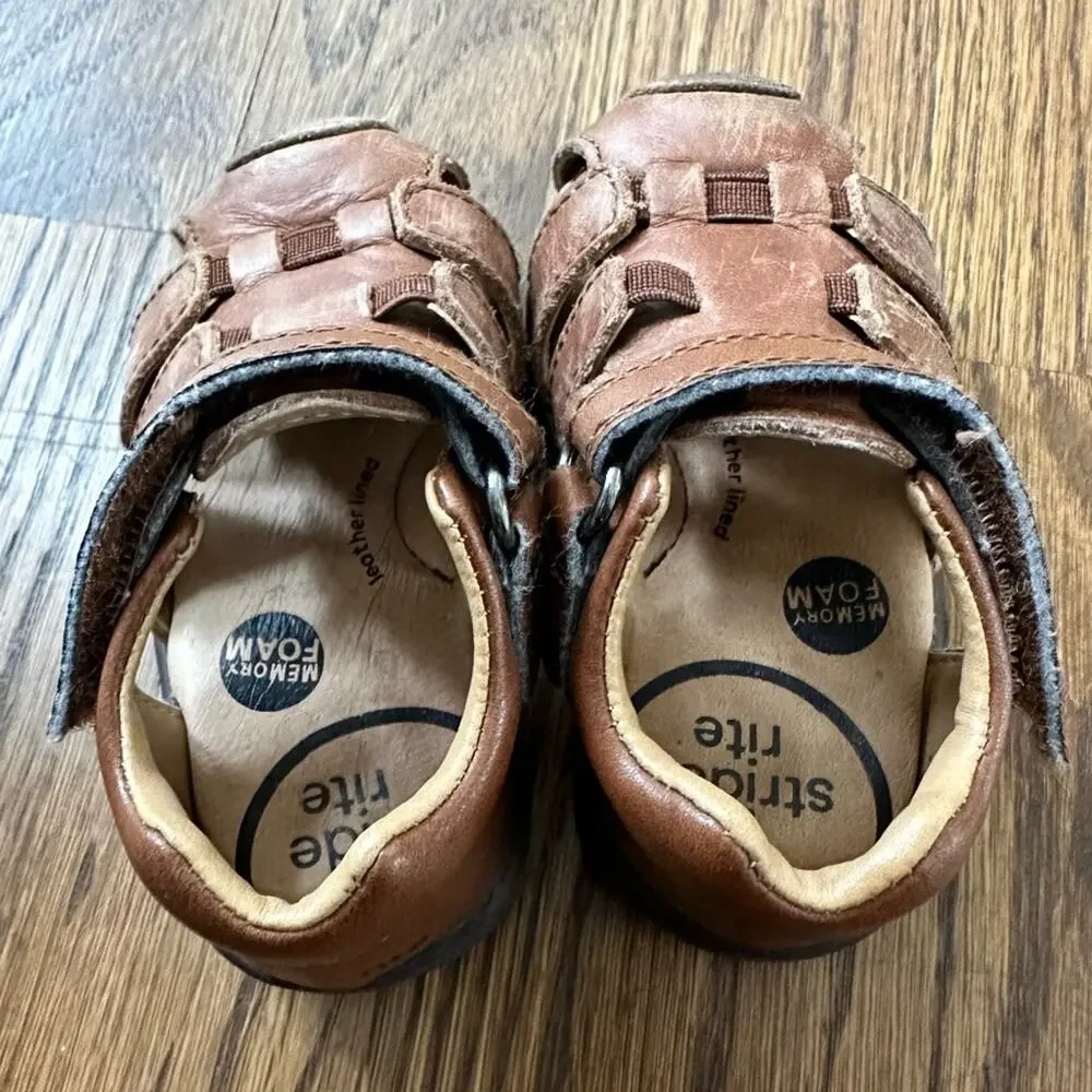 Stride Rite Archie brown leather sandals, toddler size 4